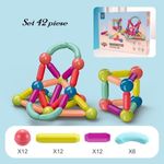Jucarii, Copii si Bebe - Jucarii si jocuri - Seturi de constructie si cuburi - Seturi de constructie - Set 42 piese magnetice de constructie, Flippy, Forme geometrice, Multicolor - Infinity.ro