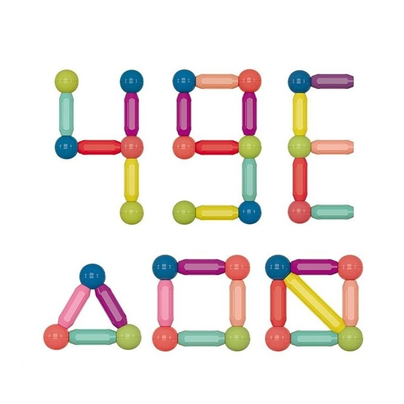 Jucarii, Copii si Bebe - Jucarii si jocuri - Seturi de constructie si cuburi - Seturi de constructie - Set 42 piese magnetice de constructie, Flippy, Forme geometrice, Multicolor - Infinity.ro