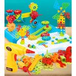 Jucarii, Copii si Bebe - Jucarii si jocuri - Seturi de constructie si cuburi - Seturi de constructie - Set Constructie Bormasina Magica cu Servieta, Flippy, 310 Piese, Albastru, Piese Multicolore, Plastic, 31x46 cm - Infinity.ro