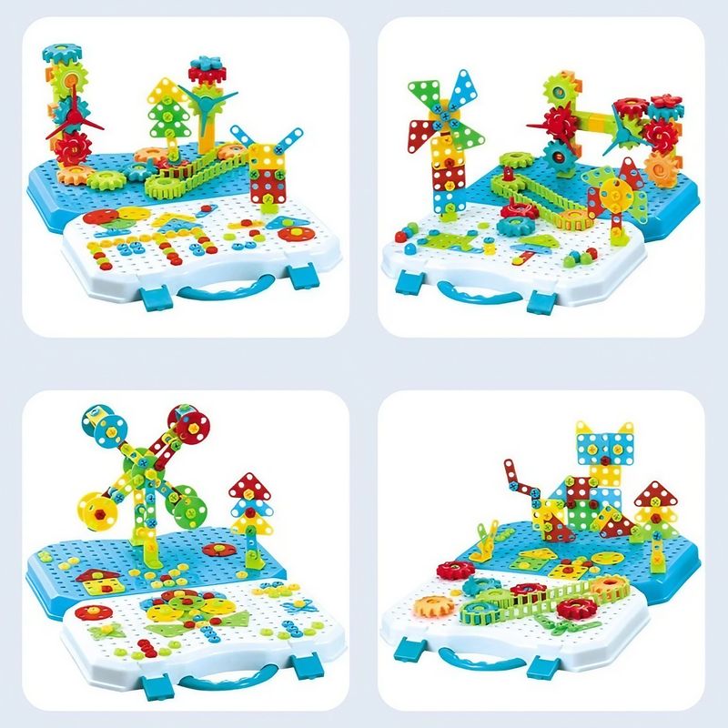 Jucarii, Copii si Bebe - Jucarii si jocuri - Seturi de constructie si cuburi - Seturi de constructie - Set Constructie Bormasina Magica cu Servieta, Flippy, 310 Piese, Albastru, Piese Multicolore, Plastic, 31x46 cm - Infinity.ro