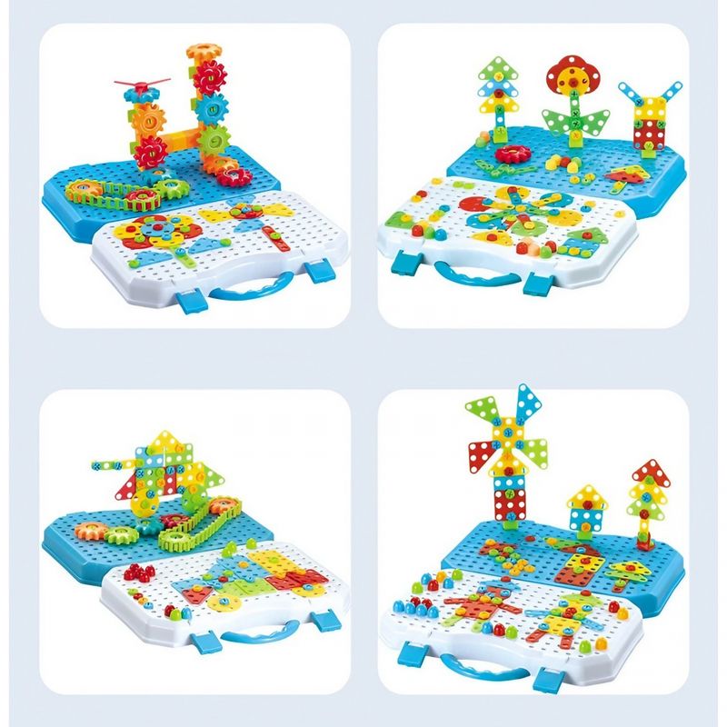 Jucarii, Copii si Bebe - Jucarii si jocuri - Seturi de constructie si cuburi - Seturi de constructie - Set Constructie Bormasina Magica cu Servieta, Flippy, 310 Piese, Albastru, Piese Multicolore, Plastic, 31x46 cm - Infinity.ro