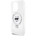 Laptop, Telefoane si Tablete - Telefoane mobile si accesorii - Accesorii Telefoane - Huse telefoane - Husa pentru iPhone 15 Pro Max - Karl Lagerfeld Hardcase Ring Stand MagSafe (KLHMP15XHMRSCHH) - Alb Choupette Head - Infinity.ro