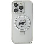 Laptop, Telefoane si Tablete - Telefoane mobile si accesorii - Accesorii Telefoane - Huse telefoane - Husa pentru iPhone 15 Pro Max - Karl Lagerfeld Hardcase Ring Stand MagSafe (KLHMP15XHMRSCHH) - Alb Choupette Head - Infinity.ro
