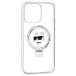 Laptop, Telefoane si Tablete - Telefoane mobile si accesorii - Accesorii Telefoane - Huse telefoane - Husa pentru iPhone 15 Pro Max - Karl Lagerfeld Hardcase Ring Stand MagSafe (KLHMP15XHMRSCHH) - Alb Choupette Head - Infinity.ro