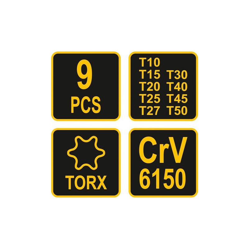 Casa si Gradina - Constructii - Scule de mana si unelte - Chei si truse chei - Set chei torx cu maner, 9 piese Vorel 56639 - Infinity.ro