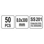 Casa si Gradina - Constructii - Feronerie si accesorii - Suruburi, dibluri si accesorii uz general - Coliere metalice reglabile 8.0 x 300mm, 50buc Yato YT-70582 - Infinity.ro