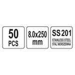 Casa si Gradina - Constructii - Feronerie si accesorii - Suruburi, dibluri si accesorii uz general - Coliere metalice reglabile 8.0 x 250mm, 50buc Yato YT-70581 - Infinity.ro