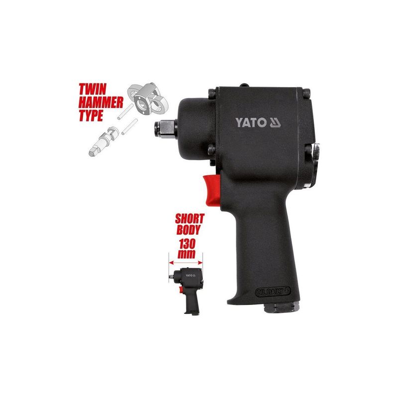 Casa si Gradina - Constructii - Scule profesionale - Scule pneumatice - Pistol pneumatic 1/2" 680Nm Yato YT-09513 - Infinity.ro