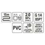 Casa si Gradina - Electrice - Echipamente electrice - Accesorii compresoare - Furtun aer comprimat, tambur, 15 m x 8mm Yato YT-24250 - Infinity.ro