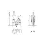 Casa si Gradina - Constructii - Depozitare, transport si protectie - Accesorii echipamente pentru transport si ridicat - Roata pivotanta cu opritor din cauciuc negru pe filet 100x26x130 mm Vorel 87332 - Infinity.ro