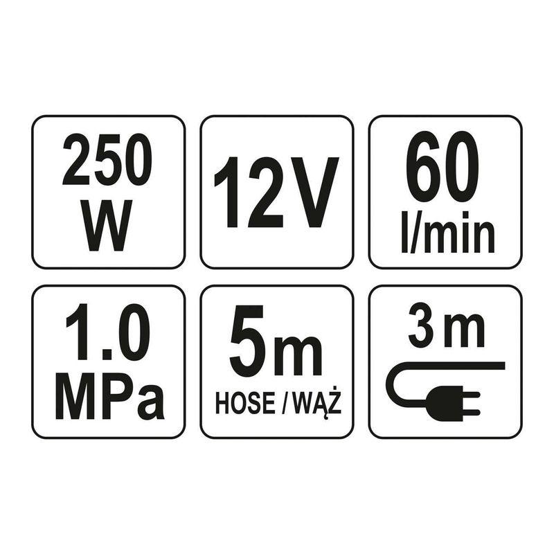 Auto si Moto - Reparatii si depanare - Compresoare auto - Compresor auto cu lanterna, 250w, 60l/min Yato YT-73462 - Infinity.ro