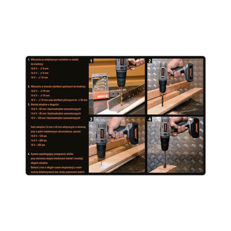 Casa si Gradina - Constructii - Scule electrice si accesorii - Masini de gaurit si insurubat - Autofiletanta cu acumulator 18V, 17 Nm Sthor 78983 - Infinity.ro