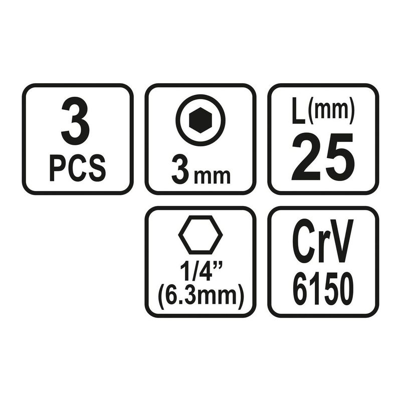 Casa si Gradina - Constructii - Scule electrice si accesorii - Seturi si accesorii pentru gaurit si insurubat - Set 3 biti 1/4 h3 x 25mm Sthor 65501 - Infinity.ro