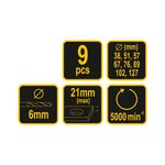 Casa si Gradina - Constructii - Scule electrice si accesorii - Accesorii pentru frezare - Set freze pentru scos cepuri de lemn 38 - 127 mm Vorel 22572 - Infinity.ro