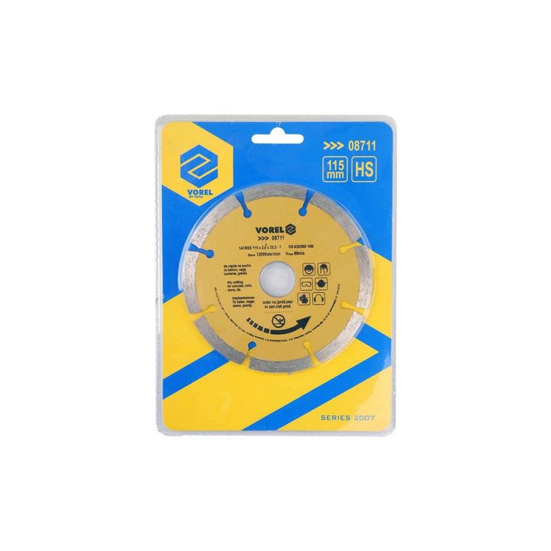 Casa si Gradina - Constructii - Scule electrice si accesorii - Accesorii polizare si slefuire - Disc diamantat segmentat, 115 mm Vorel 08711 - Infinity.ro