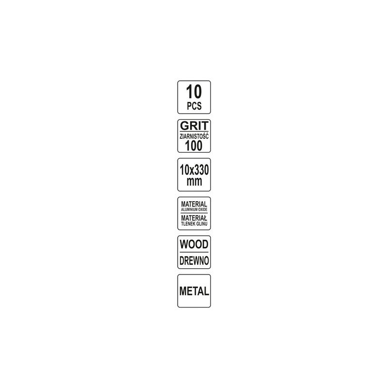 Casa si Gradina - Constructii - Scule electrice si accesorii - Accesorii polizare si slefuire - Banda abraziva continua, P100, 10 x 330 mm, 10 bucati Yato YT-09745 - Infinity.ro