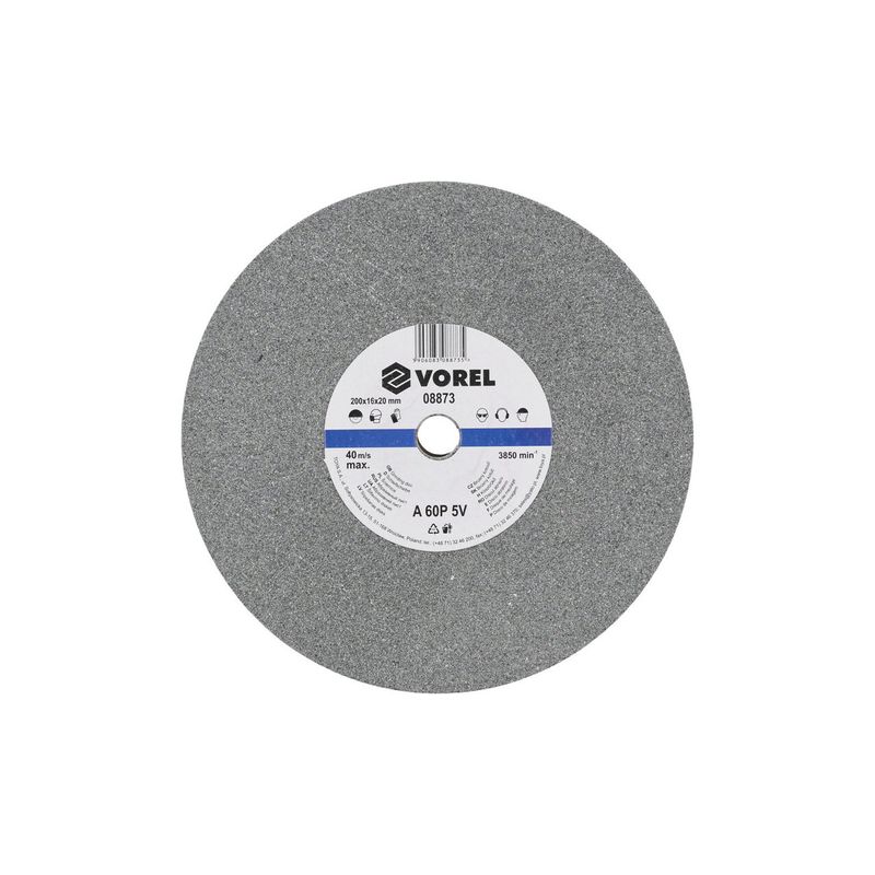 Casa si Gradina - Constructii - Scule electrice si accesorii - Accesorii polizare si slefuire - Disc abraziv pentru polizor de banc, 200 x 16 x 20 mm Vorel 08873 - Infinity.ro