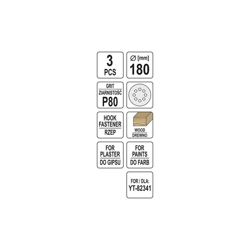 Casa si Gradina - Constructii - Scule electrice si accesorii - Accesorii polizare si slefuire - Discuri abrazive pentru pereti, 180mm P80 Yato YT-83462 - Infinity.ro