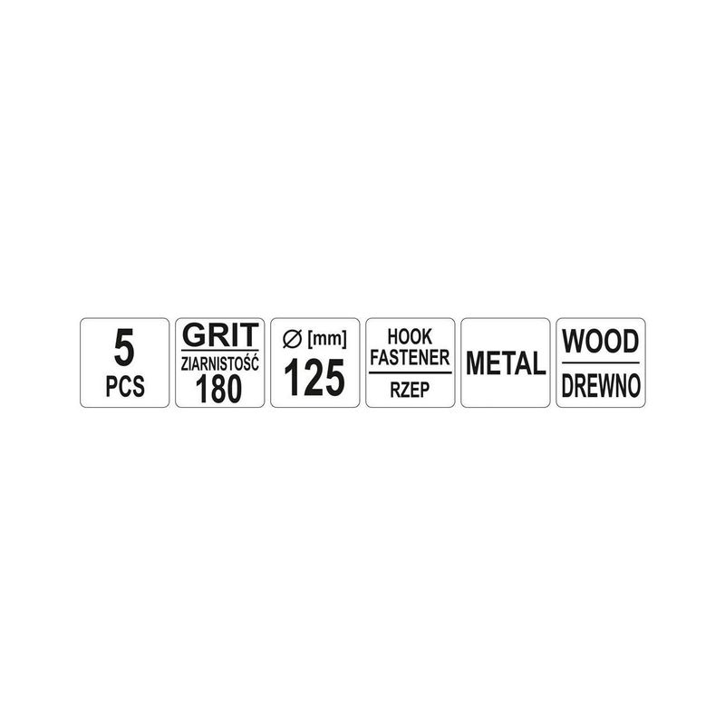 Casa si Gradina - Constructii - Scule electrice si accesorii - Accesorii polizare si slefuire - Discuri panza abraziva, GR180 125 mm 5 buc Yato YT-83437 - Infinity.ro