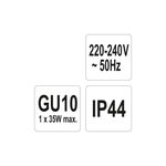 Casa si Gradina - Corpuri si surse de iluminat - Plafoniere, aplice si spoturi - Lampa exterior din aluminiu, gu10, 1 x 35 W max Yato YT-81900 - Infinity.ro