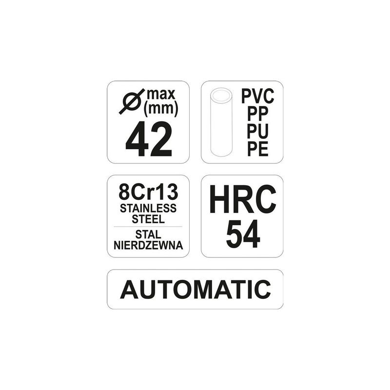 Casa si Gradina - Constructii - Scule de mana si unelte - Clesti si patenti - Cleste taietor tevi pvc 42 mm Yato YT-2231 - Infinity.ro