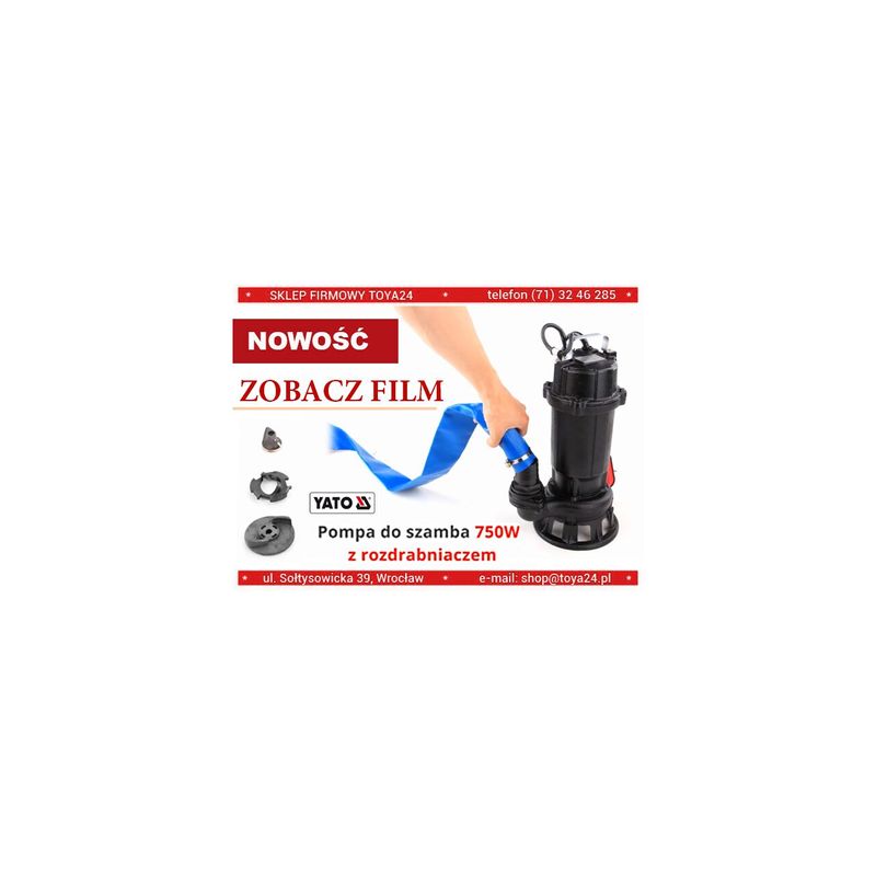 Casa si Gradina - Gradinarit si plante - Instalatii si accesorii pentru irigatii - Pompe apa - Pompa submersibila cu tocator pentru fose septice, material fonta, 750 W Yato YT-85350 - Infinity.ro