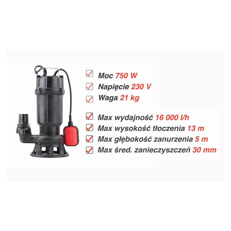 Casa si Gradina - Gradinarit si plante - Instalatii si accesorii pentru irigatii - Pompe apa - Pompa submersibila cu tocator pentru fose septice, material fonta, 750 W Yato YT-85350 - Infinity.ro