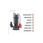 Casa si Gradina - Gradinarit si plante - Instalatii si accesorii pentru irigatii - Pompe apa - Pompa submersibila cu tocator pentru fose septice, material fonta, 750 W Yato YT-85350 - Infinity.ro