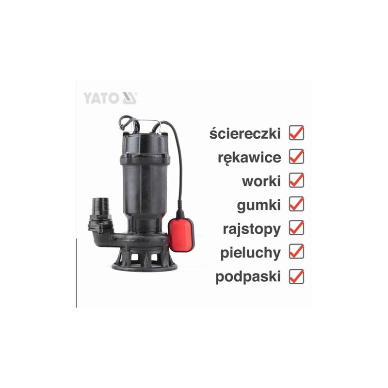 Casa si Gradina - Gradinarit si plante - Instalatii si accesorii pentru irigatii - Pompe apa - Pompa submersibila cu tocator pentru fose septice, material fonta, 750 W Yato YT-85350 - Infinity.ro