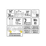 Casa si Gradina - Constructii - Scule electrice si accesorii - Accesorii fierastraie electrice - Lant pentru drujba, 50 dinti 3/8" 1.3 mm 14" Yato YT-84950 - Infinity.ro