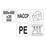 Casa si Gradina - Bucatarie si vesela - Ustensile bucatarie - Tocatoare de bucatarie - Tocator din plastic alb 600 x 400 x 20 mm Yato YG-02184 - Infinity.ro