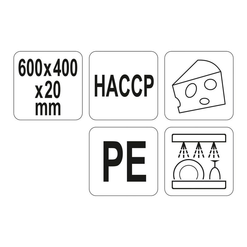 Casa si Gradina - Bucatarie si vesela - Ustensile bucatarie - Tocatoare de bucatarie - Tocator din plastic alb 600 x 400 x 20 mm Yato YG-02184 - Infinity.ro