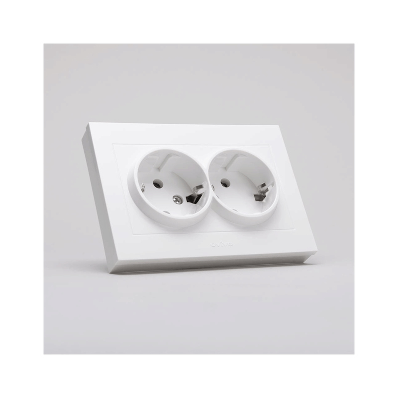 Casa si Gradina - Electrice - Prize - Priza dubla cu CP alb - Infinity.ro