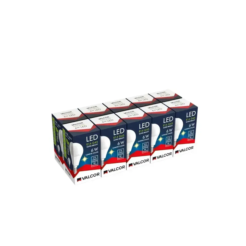 Casa si Gradina - Corpuri si surse de iluminat - Becuri si tuburi neon - Becuri - Bec LED sferic G45 E14 6W lumina calda LC 3000K Valcor VLC11005 - Infinity.ro