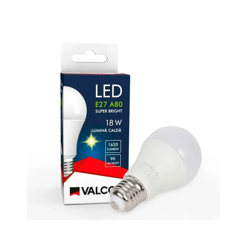 Casa si Gradina - Corpuri si surse de iluminat - Becuri si tuburi neon - Becuri - Bec LED A75 E27 18W lumina calda LC 3000K  Valcor VLC11017 - Infinity.ro