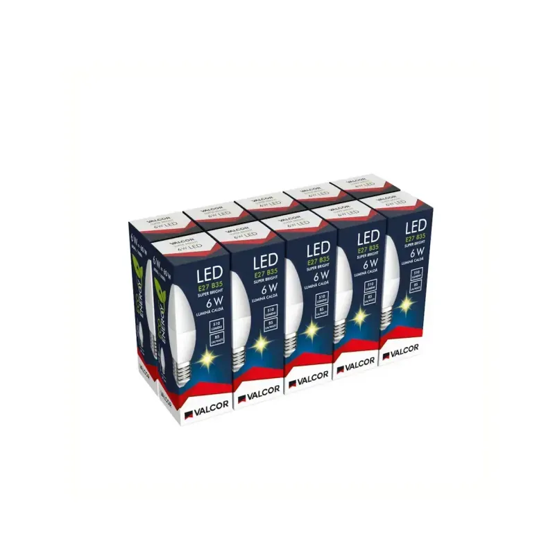 Casa si Gradina - Corpuri si surse de iluminat - Becuri si tuburi neon - Becuri - Bec LED lumanare B35 E27 6W lumina neutra LN 5000K Valcor VLC11004 - Infinity.ro