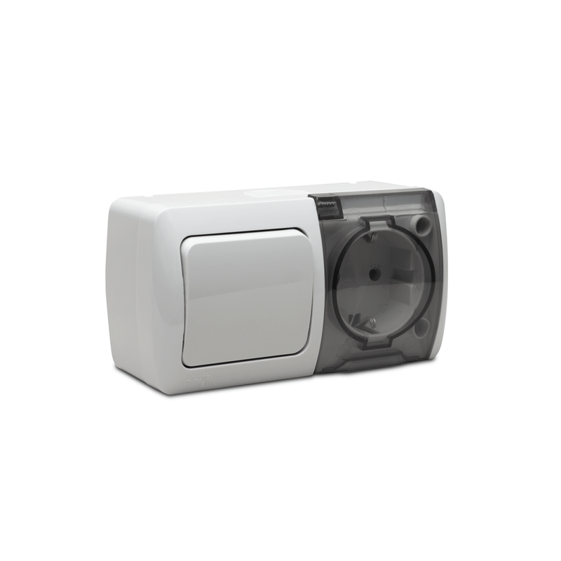 Casa si Gradina - Electrice - Accesorii electrice - Accesorii prize si intrerupatoare - Eva Modul Intrerupator Priza capac CP PT IP54 - Infinity.ro