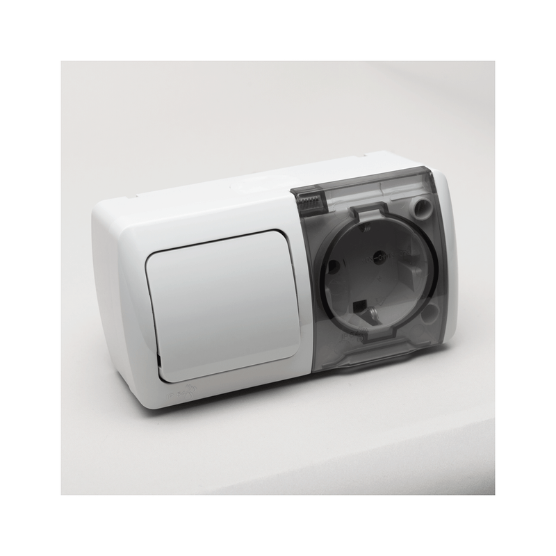 Casa si Gradina - Electrice - Accesorii electrice - Accesorii prize si intrerupatoare - Eva Modul Intrerupator Priza capac CP PT IP54 - Infinity.ro