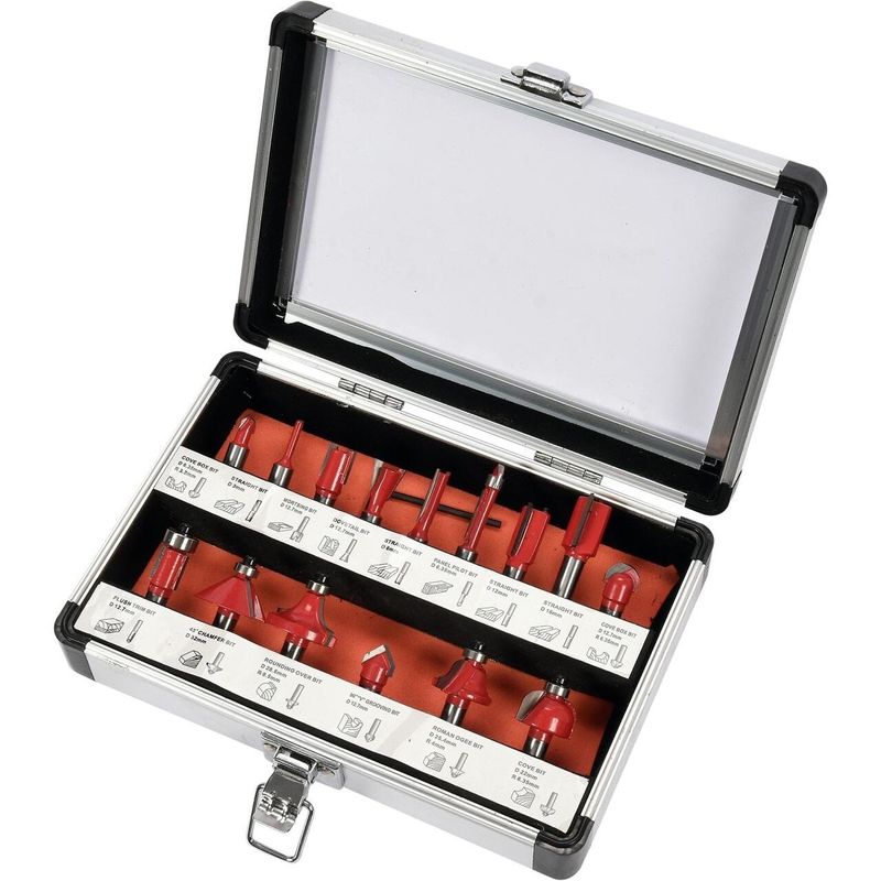 Casa si Gradina - Constructii - Scule electrice si accesorii - Accesorii pentru frezare - Set freze pentru lemn 15 piese - Infinity.ro