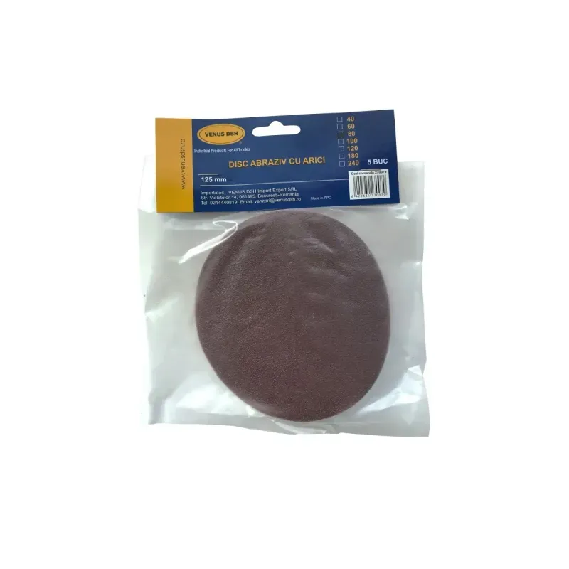 Casa si Gradina - Constructii - Scule electrice si accesorii - Accesorii polizare si slefuire - Disc abraziv cu arici, 125 mm, gran. 80, DSH 270079 - Infinity.ro