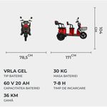 Auto si Moto - Moto - ATV si UTV - Tricicleta electrica Volta APM5, Motor 1000W 60V, Baterie 20Ah cu Autonomie 40km, gri, 25 km/h, fara permis (carnet) - Infinity.ro