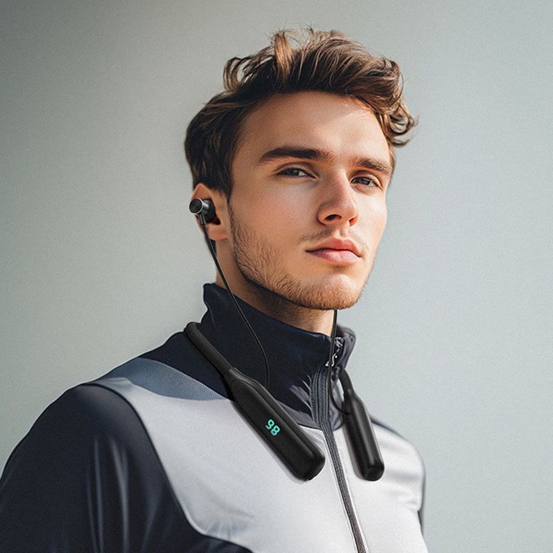 TV, Audio-Video si Foto - Portabile audio - Casti audio - Casti Albastrutooth Behind the Head, Neckband, IPX4, Display LED - Acefast (N4) - Negru - Infinity.ro