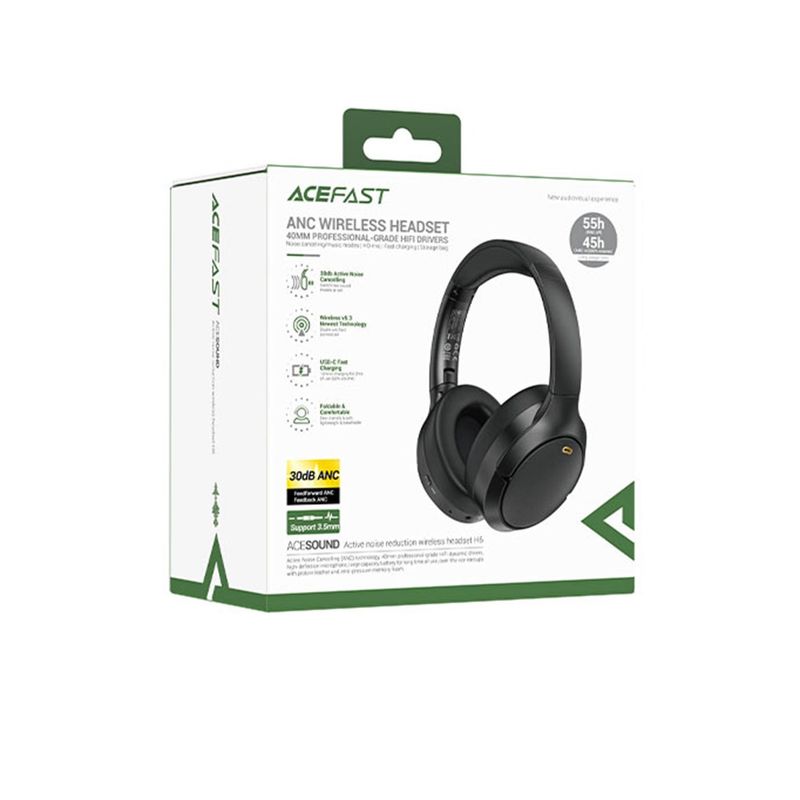 TV, Audio-Video si Foto - Portabile audio - Casti audio - Casti Albastrutooth 5.3, Wireless, IPX4, Hi-Fi Sound, Active Noise Rosuuction - Acefast (H6) - Negru - Infinity.ro