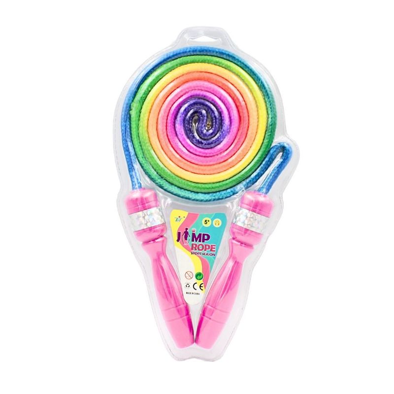 Sport si Outdoor - Fitness - Accesorii fitness - Corzi de sarit - Coarda pentru sarituri, roz, Rainbow, 2 m - Infinity.ro
