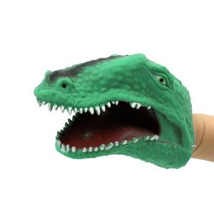 Marioneta de mana, pentru copii, Deluxebase, 15 cm, model crocodil, Verde deschis