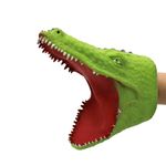 Jucarii, Copii si Bebe - Jucarii si jocuri - Jucarii & jocuri educative - Jucarii interactive - Marioneta de mana, pentru copii, Deluxebase, 15 cm, model crocodil, Verde deschis - Infinity.ro