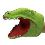 Jucarii, Copii si Bebe - Jucarii si jocuri - Jucarii & jocuri educative - Jucarii interactive - Marioneta de mana, pentru copii, Deluxebase, 15 cm, model crocodil, Verde deschis - Infinity.ro