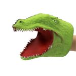 Jucarii, Copii si Bebe - Jucarii si jocuri - Jucarii & jocuri educative - Jucarii interactive - Marioneta de mana, pentru copii, Deluxebase, 15 cm, model crocodil, Verde deschis - Infinity.ro