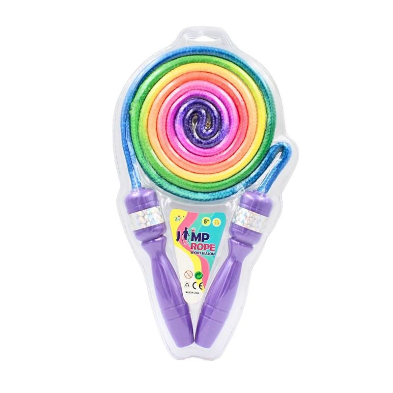 Sport si Outdoor - Fitness - Accesorii fitness - Corzi de sarit - Coarda pentru sarituri, mov, Rainbow, 2 m - Infinity.ro