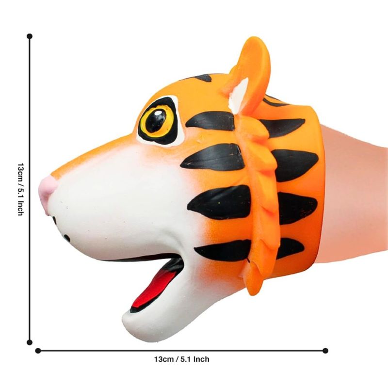 Jucarii, Copii si Bebe - Jucarii si jocuri - Jucarii & jocuri educative - Jucarii interactive - Marioneta de mana, pentru copii, Deluxebase, 13 cm, model tigru - Infinity.ro